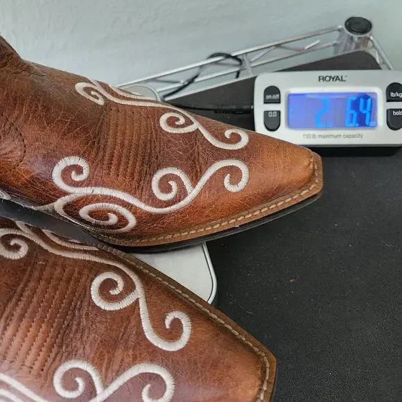 Ariat Shelleen Womens Western Leather Boots White Swirl Embroidery Size 7.5 - Picture 15 of 15